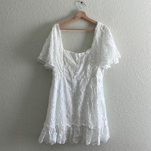 Showpo white floral mini dress